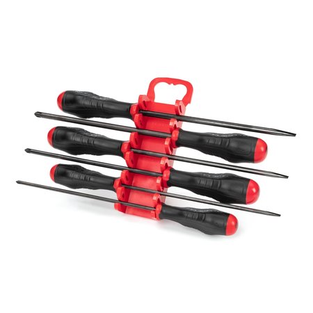 Tekton Long High-Torque Black Oxide Blade Screwdriver Set with Holder, 6-Piece (#1-#3, 3/16-5/16 in.) DRV41506